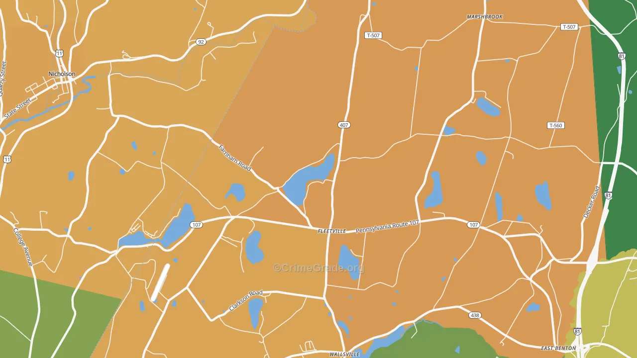 Fleetville, PA Map of Murder Rates