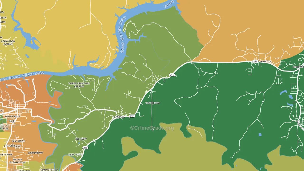 Fleetwood, AL Map of Murder Rates