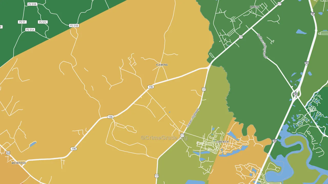 Fleming, GA Map of Murder Rates