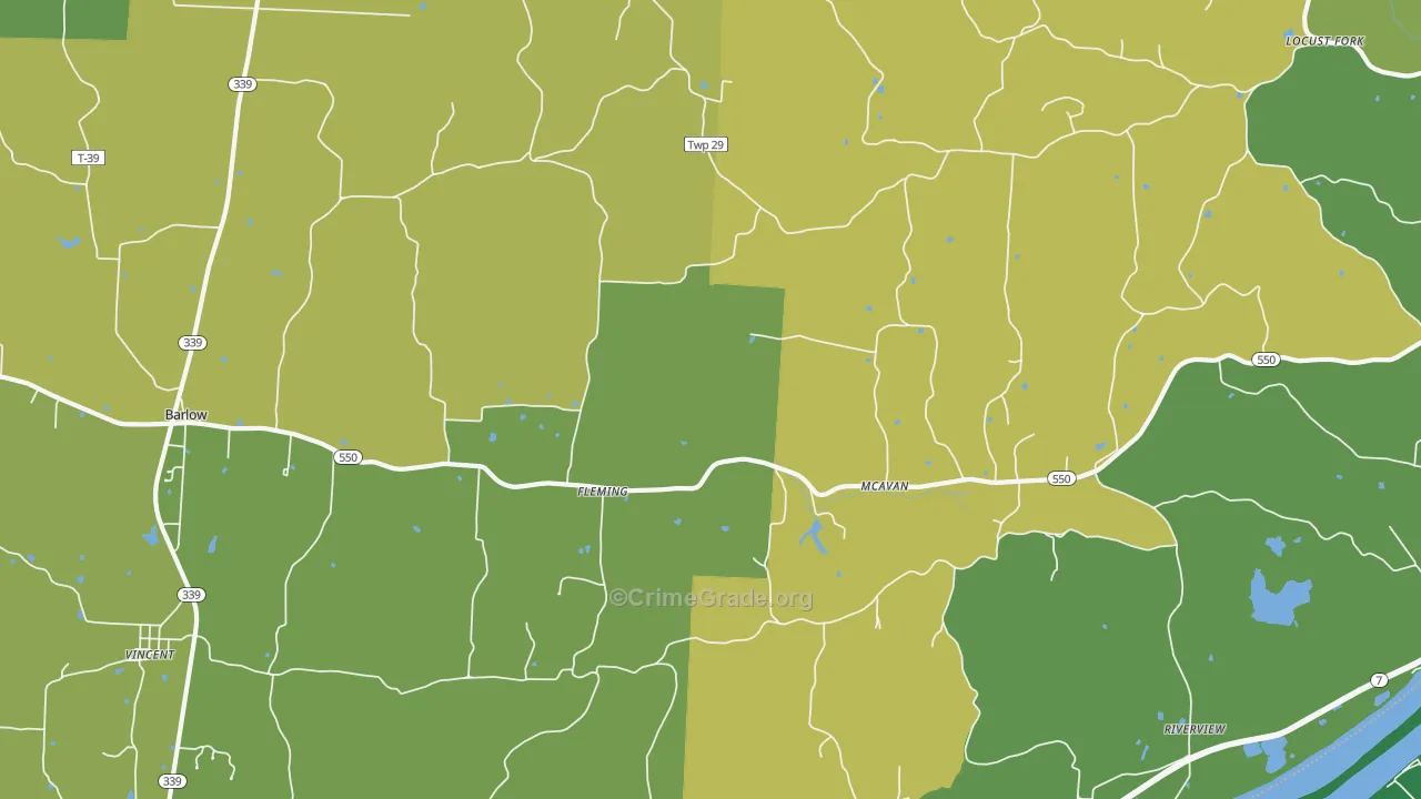 Fleming, OH Map of Murder Rates