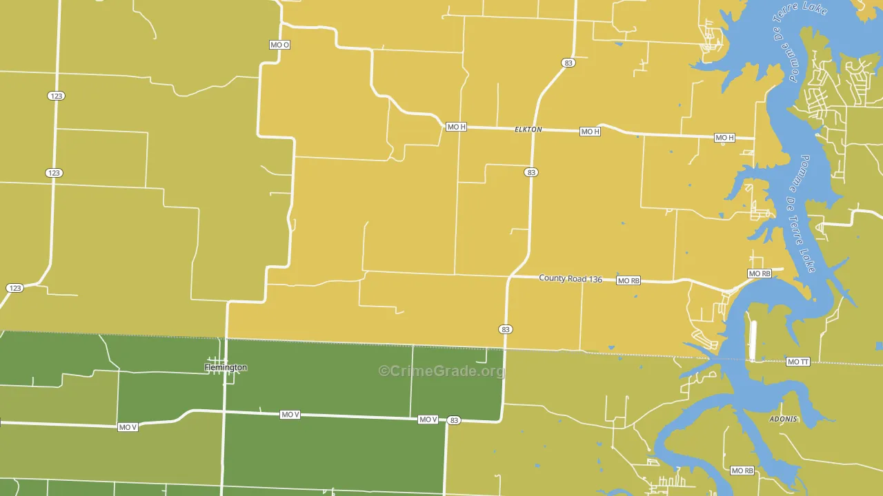 Flemington, MO Map of Murder Rates