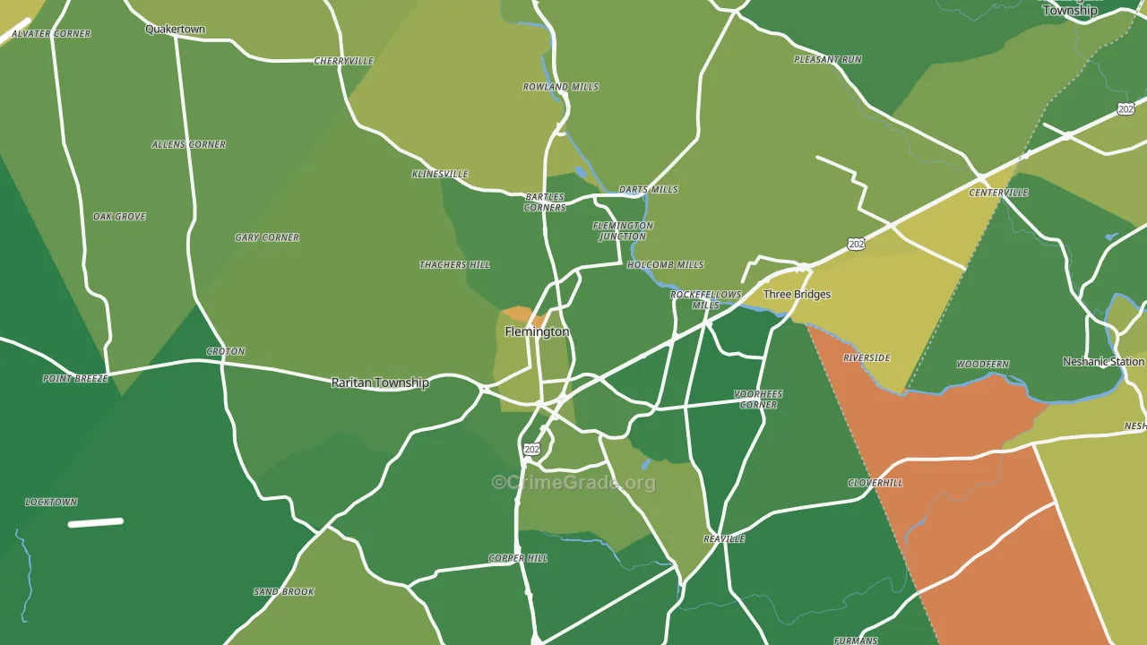Flemington, NJ Map of Murder Rates