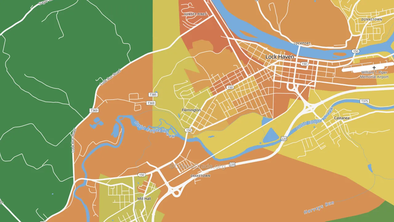 Flemington, PA Map of Murder Rates