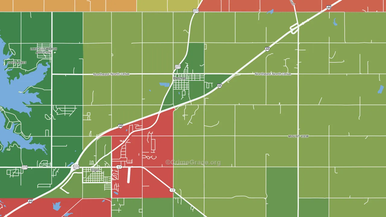 Fletcher, OK Map of Murder Rates