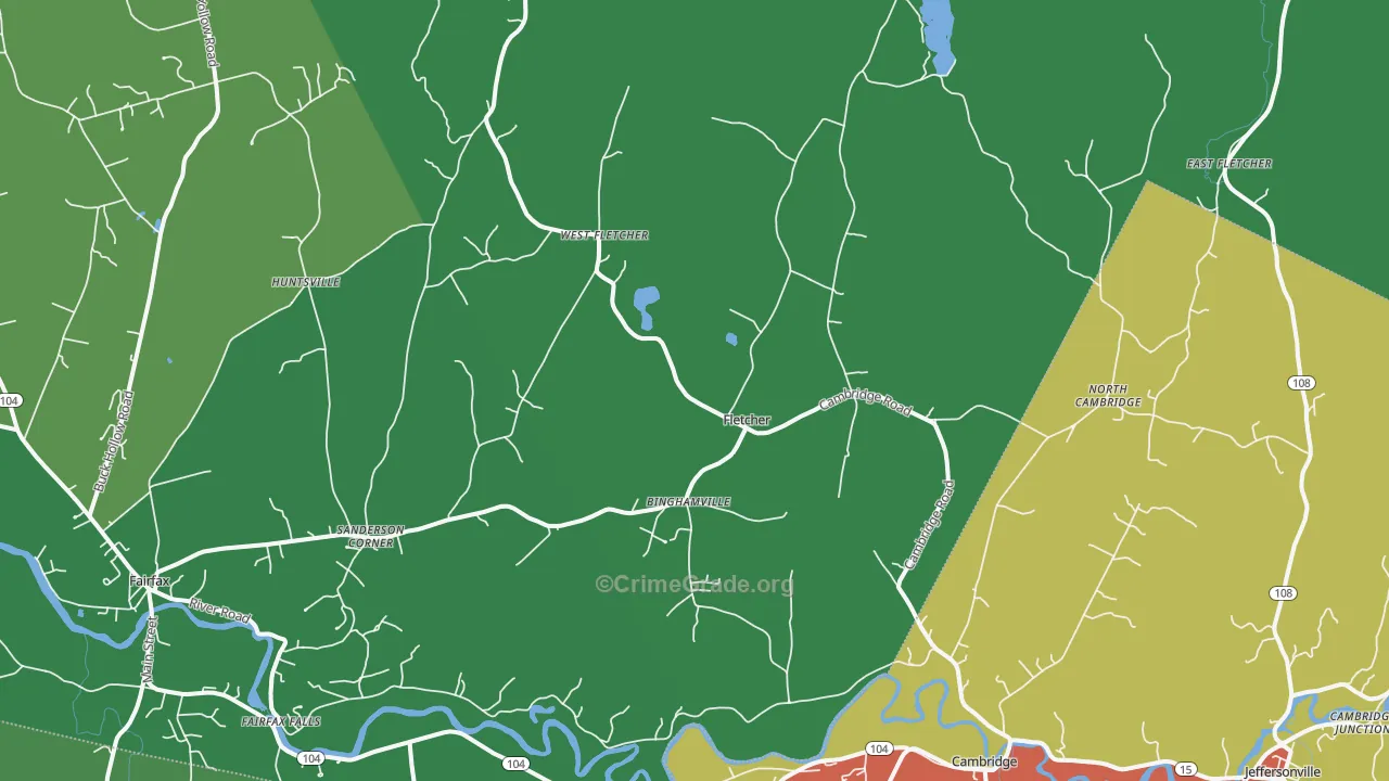Fletcher, VT Map of Murder Rates