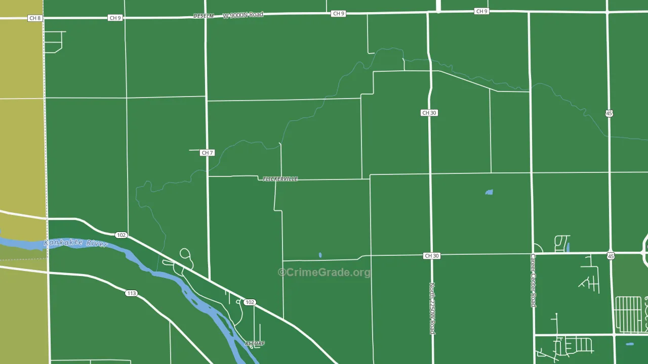 Flickerville, IL Map of Murder Rates