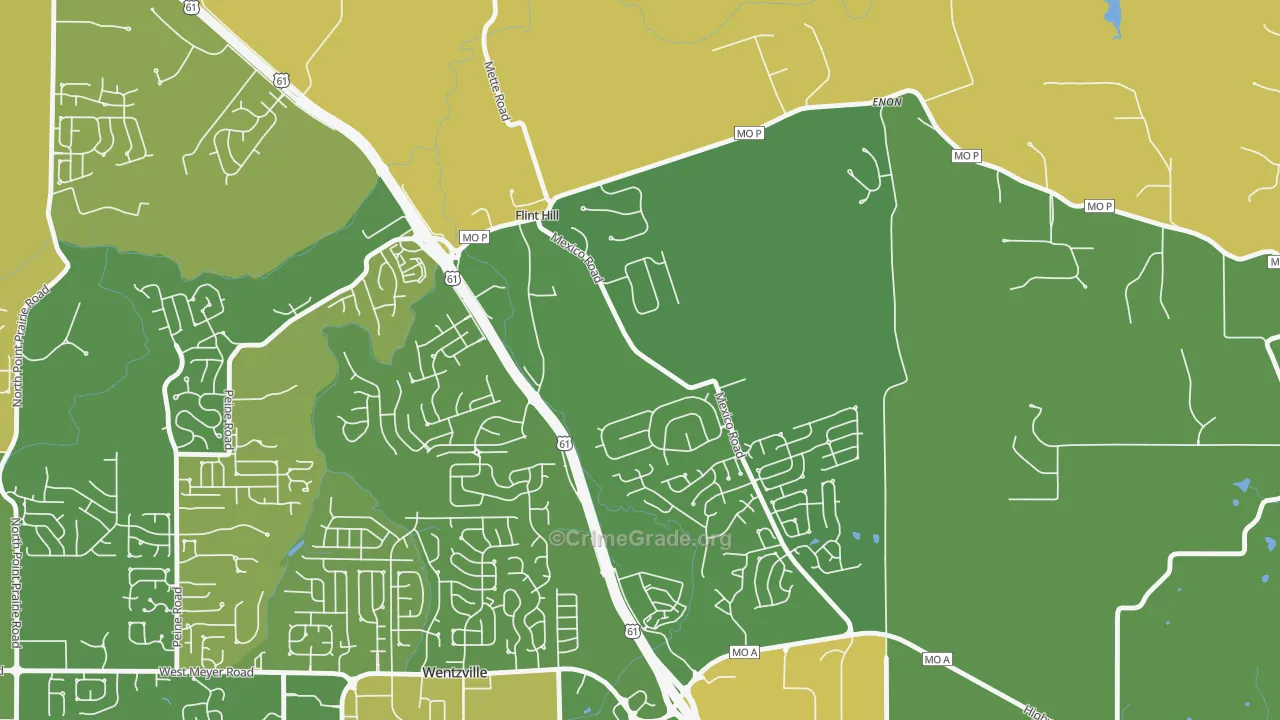 Flint Hill, MO Map of Murder Rates