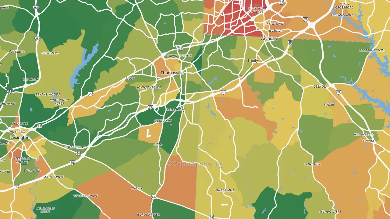 Flint Hill, NC Map of Murder Rates