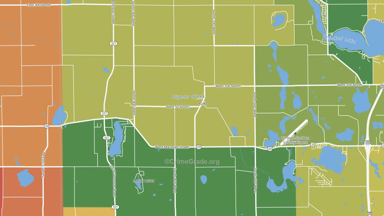 Flint, IN Map of Murder Rates