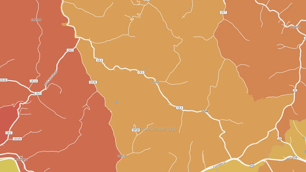 Flint, WV Map of Murder Rates
