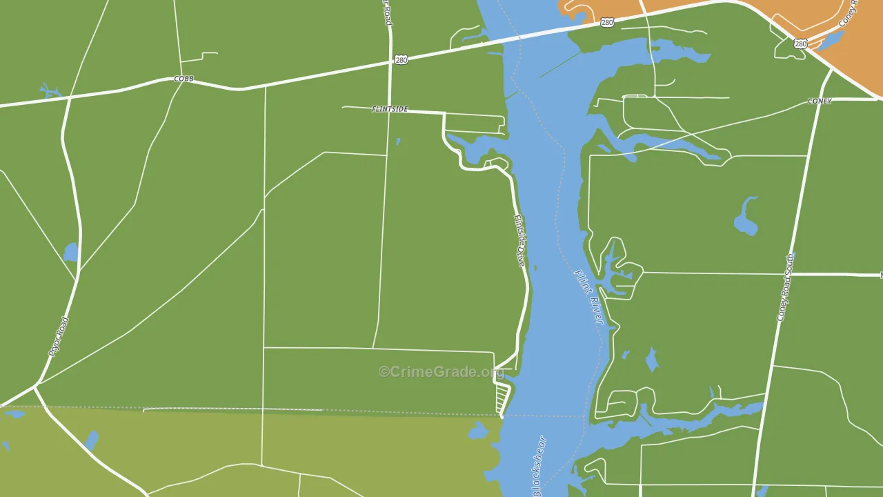Flintside, GA Map of Murder Rates
