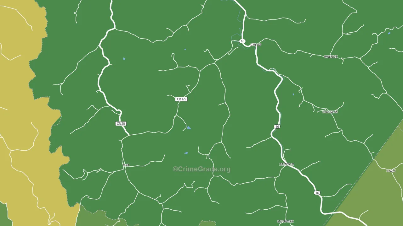 Floe, WV Map of Murder Rates
