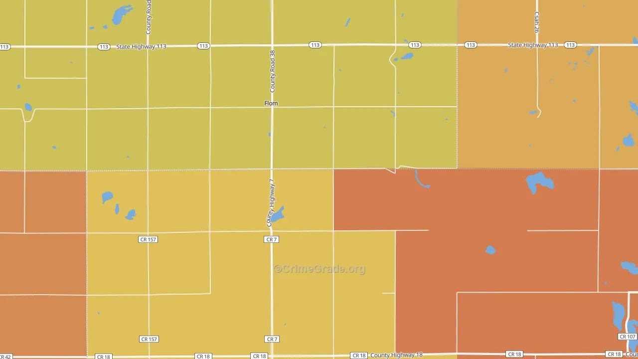 Flom, MN Map of Murder Rates