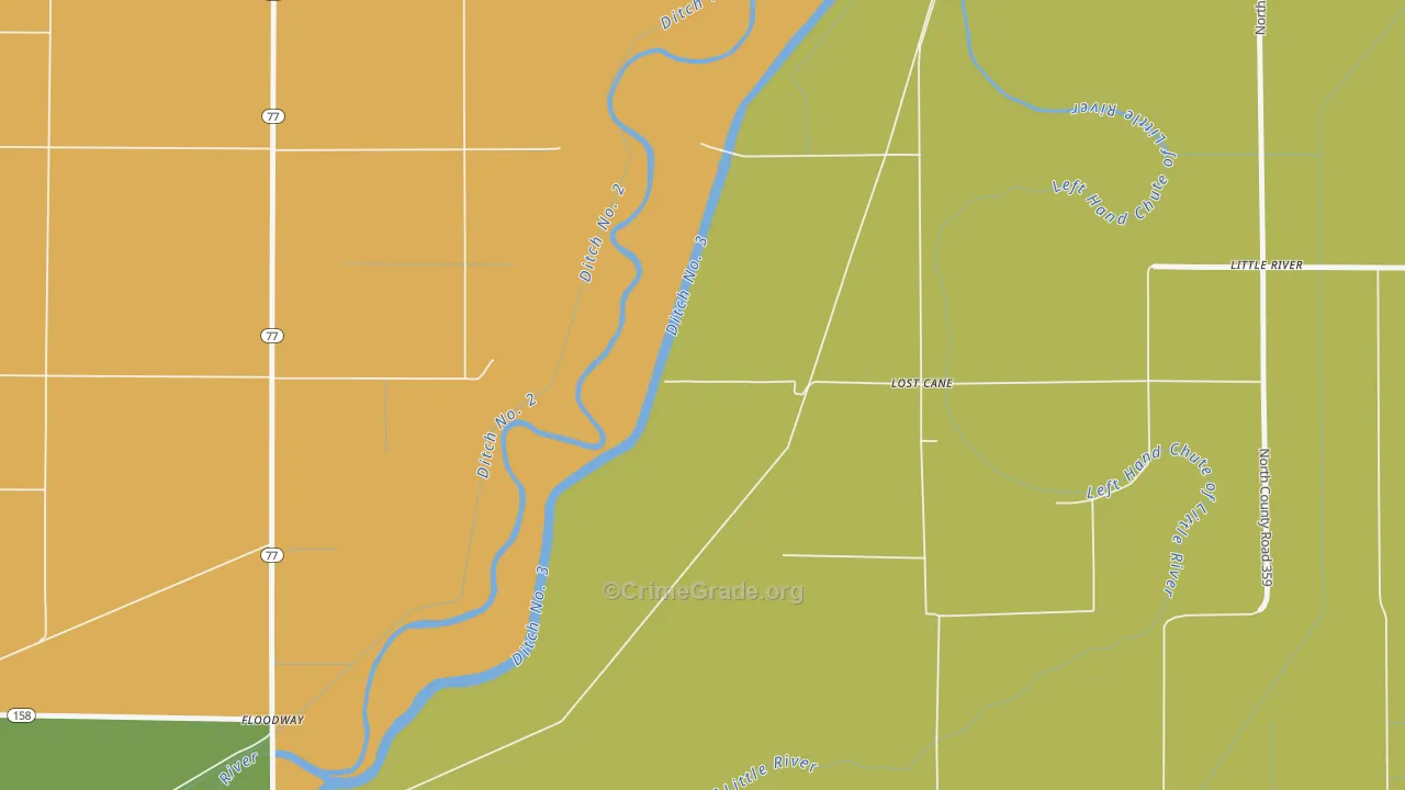 Floodway, AR Map of Murder Rates