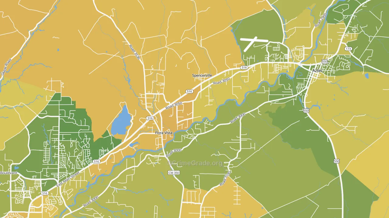 Flora Vista, NM Map of Murder Rates