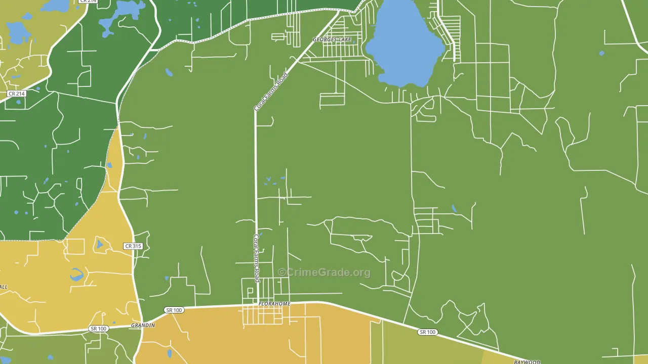 Florahome, FL Map of Murder Rates