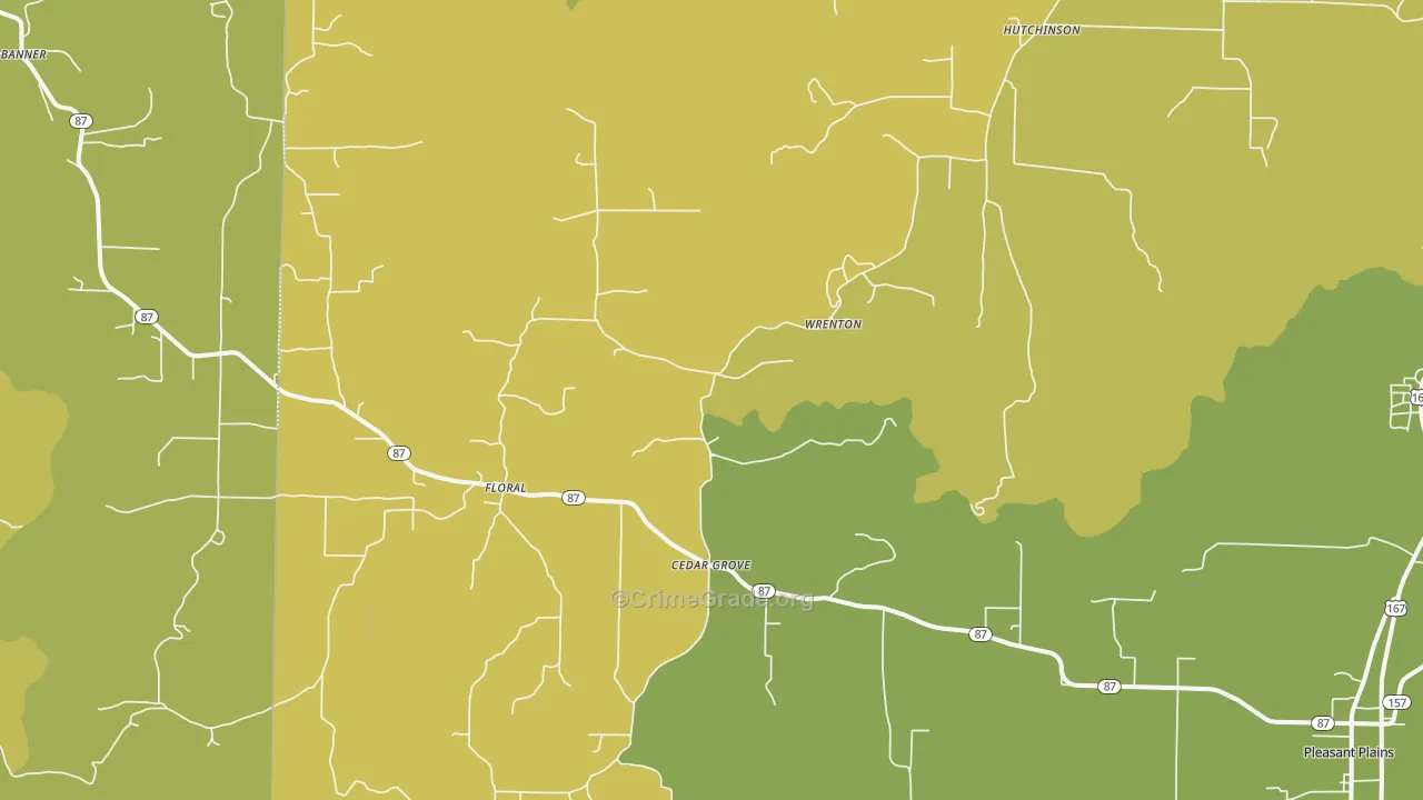 Floral, AR Map of Murder Rates