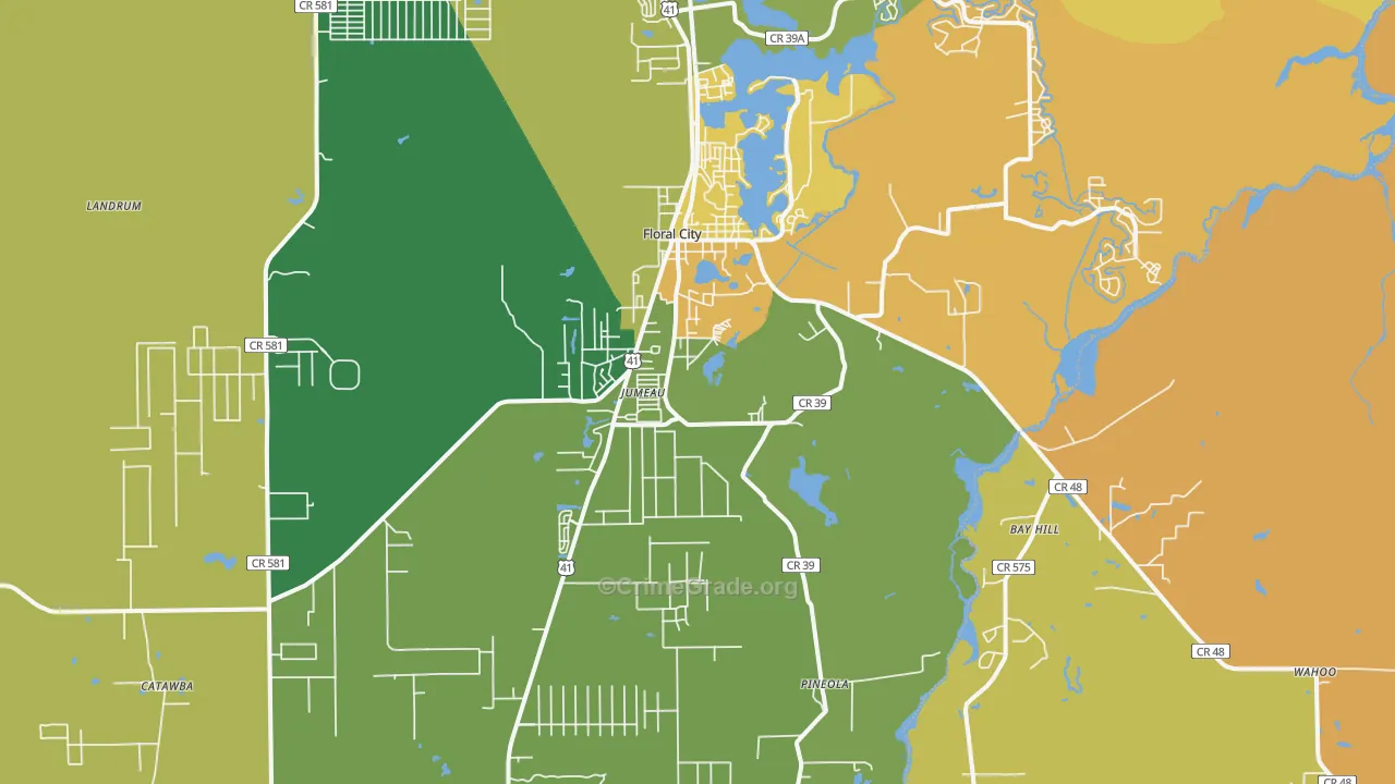 Floral City, FL Map of Murder Rates