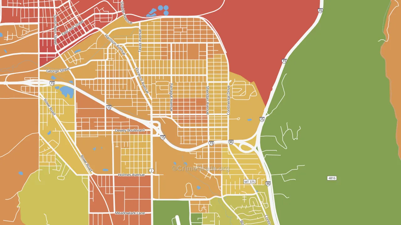 Floral Park, Butte, MT Map of Murder Rates