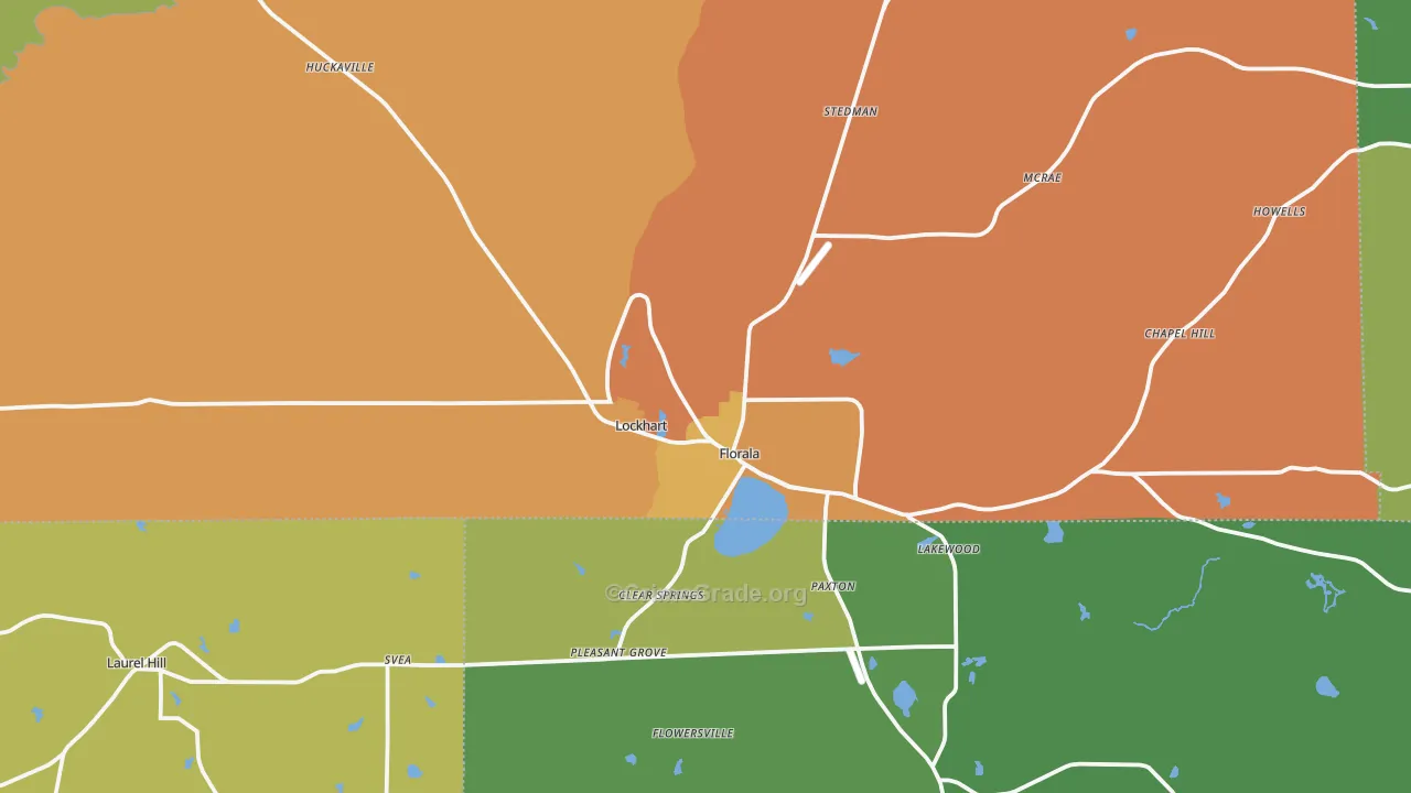 Florala, AL Map of Murder Rates