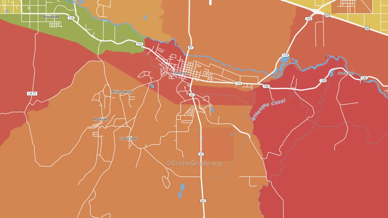 Florence, CO Map of Murder Rates