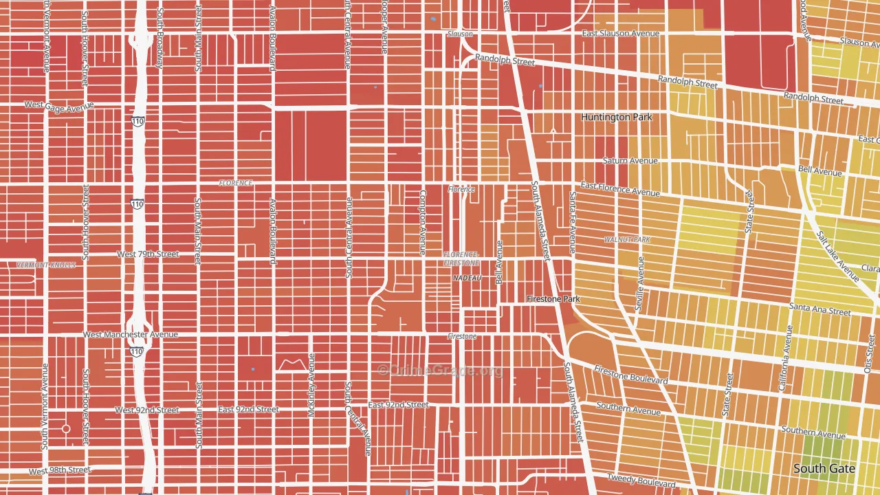 Florence-Graham, CA Map of Murder Rates