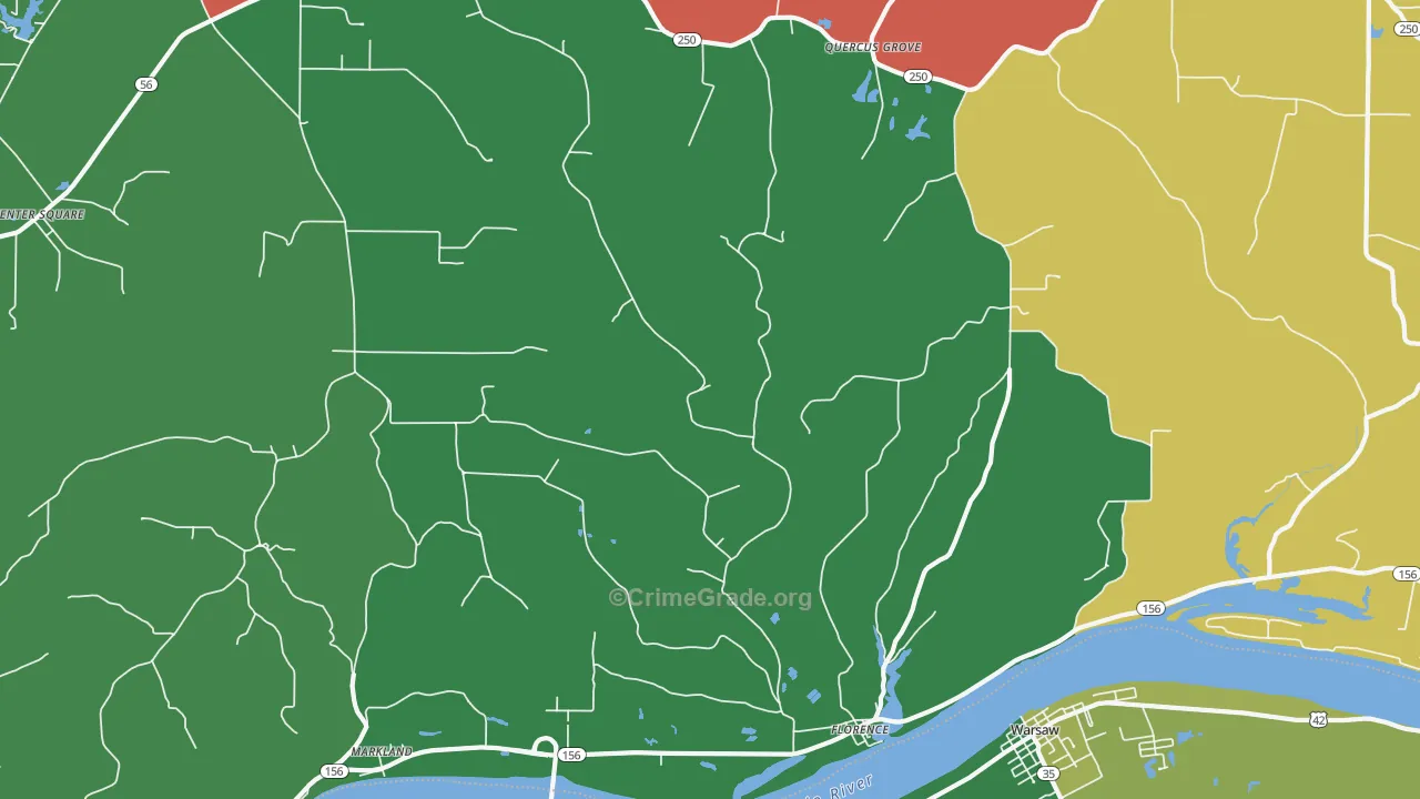 Florence, IN Map of Murder Rates