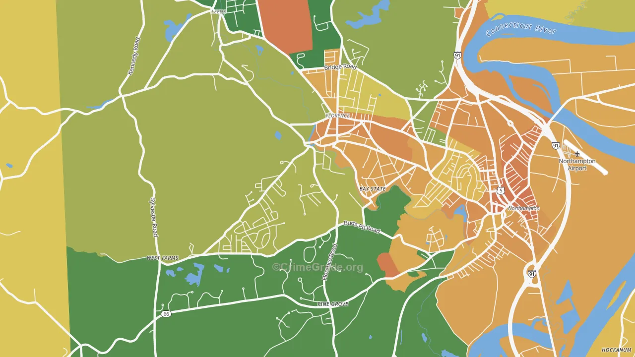 Florence, MA Map of Murder Rates