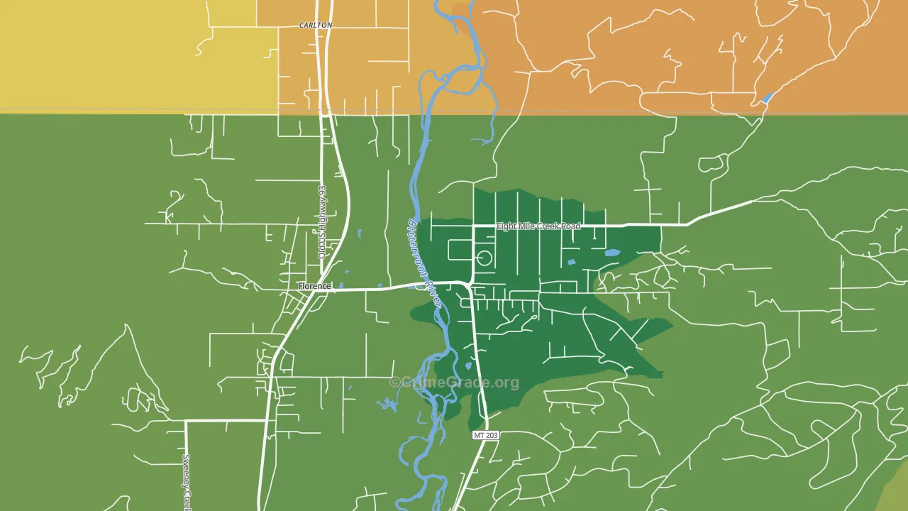 Florence, MT Map of Murder Rates