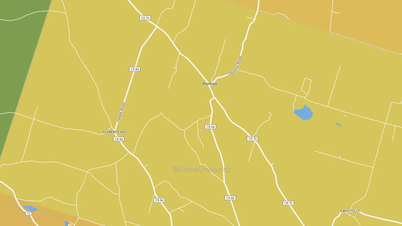 Florence, NY Map of Murder Rates