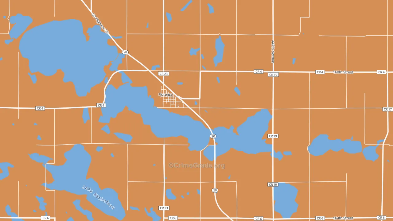 Florence, SD Map of Murder Rates