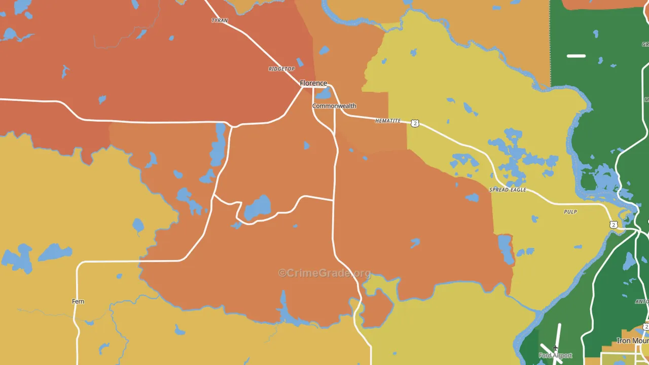 Florence, WI Map of Murder Rates
