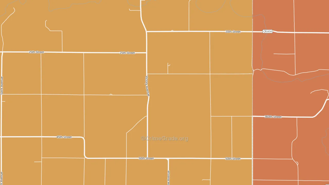 Florenceville, IA Map of Murder Rates