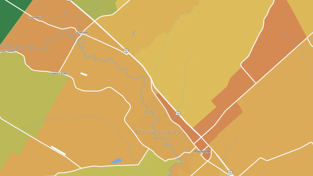 Floresville, TX Map of Murder Rates