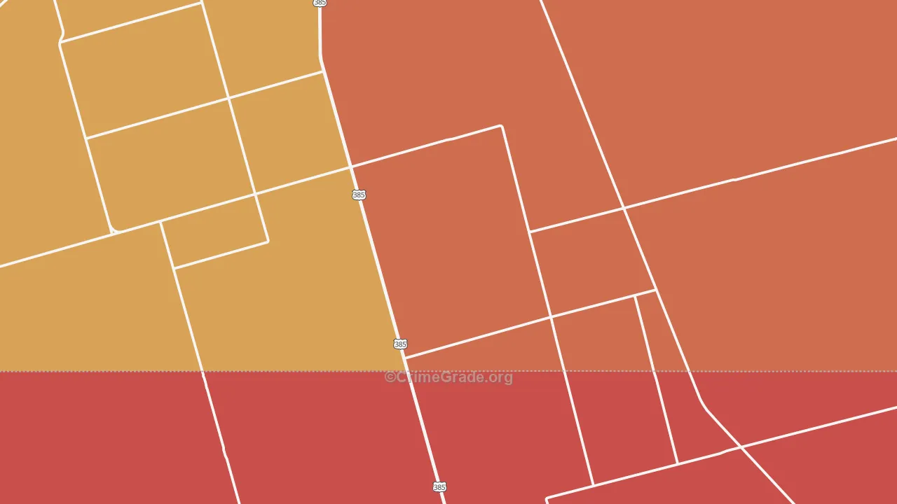 Florey, TX Map of Murder Rates