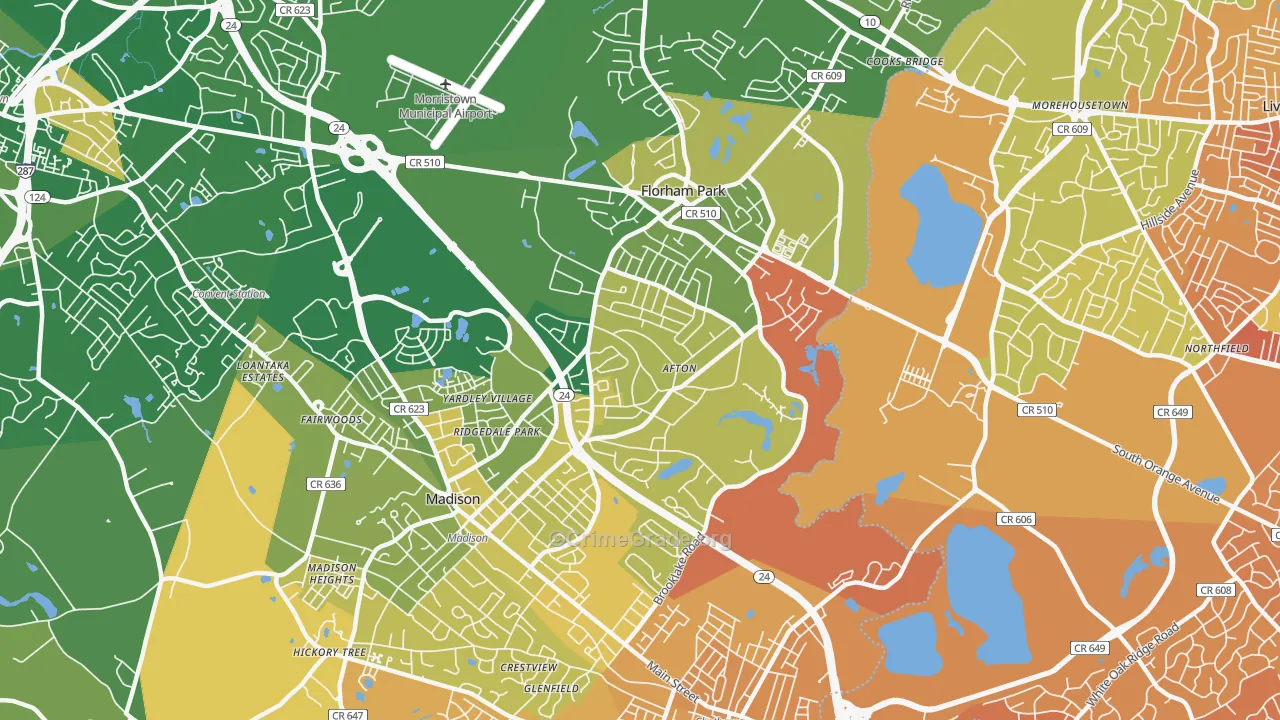 Florham Park, NJ Map of Murder Rates