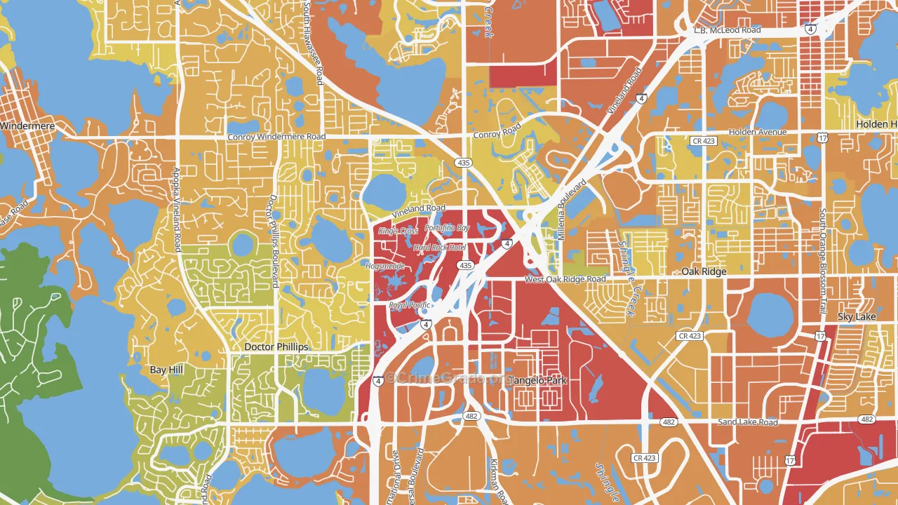 Florida Center, Orlando, FL Map of Murder Rates