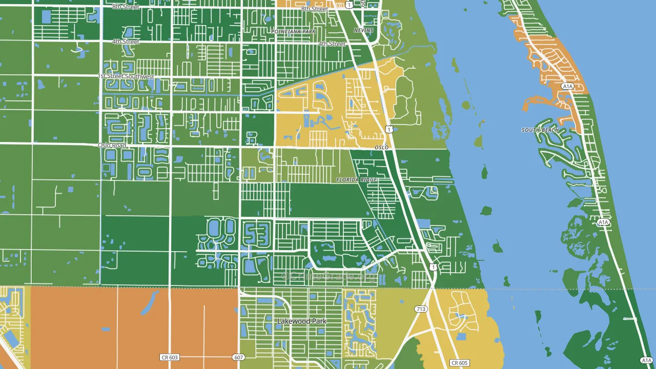 Florida Ridge, FL Map of Murder Rates
