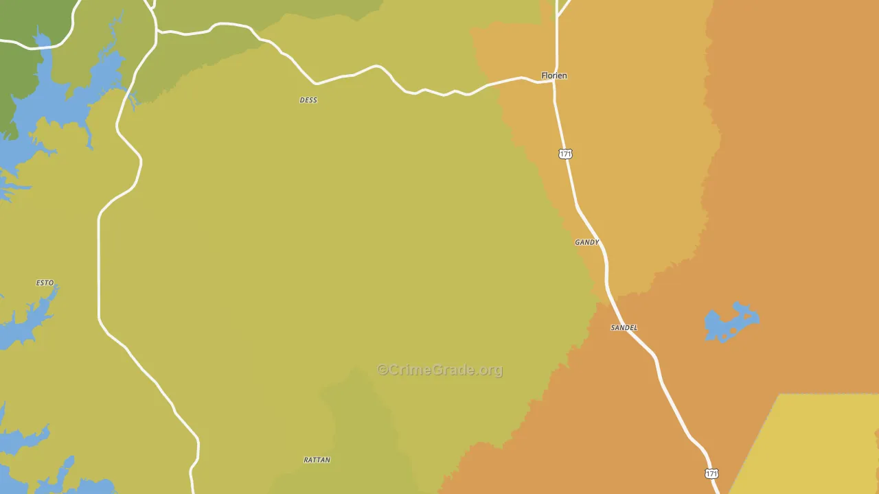 Florien, LA Map of Murder Rates