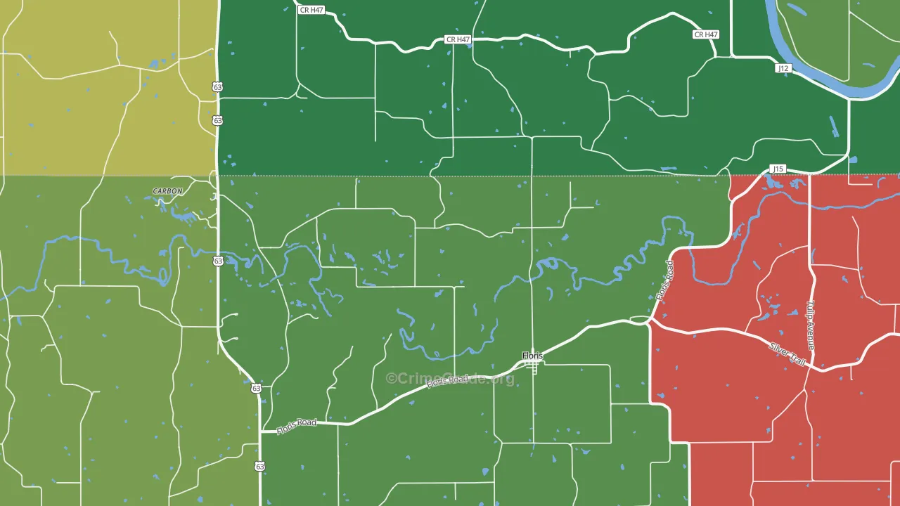 Floris, IA Map of Murder Rates