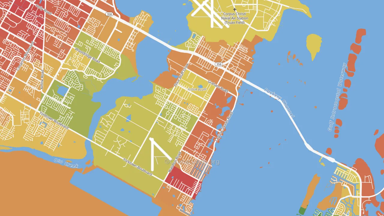 Flour Bluff, Corpus Christi, TX Map of Murder Rates