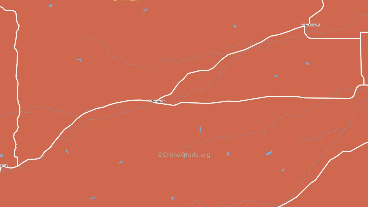 Flournoy, CA Map of Murder Rates