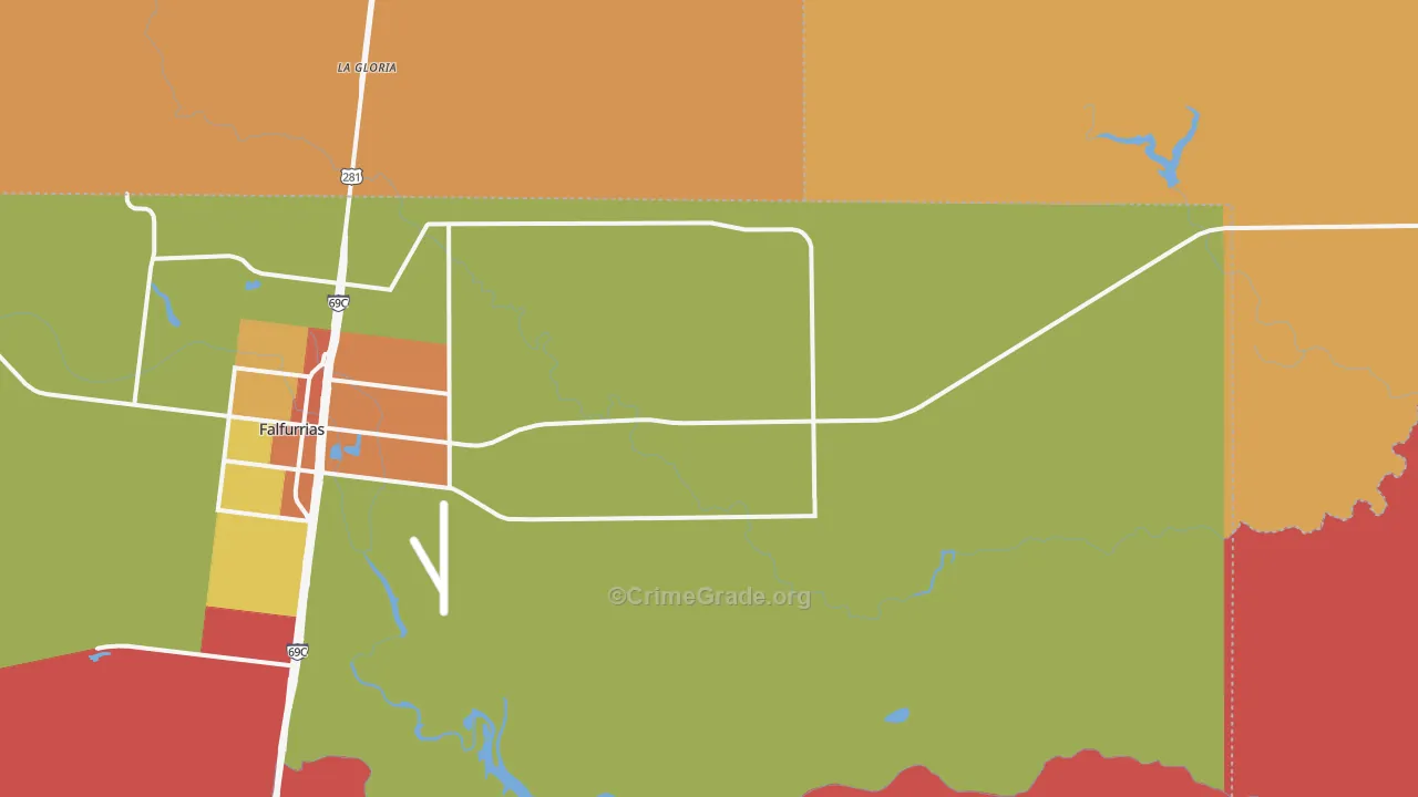 Flowella, TX Map of Murder Rates