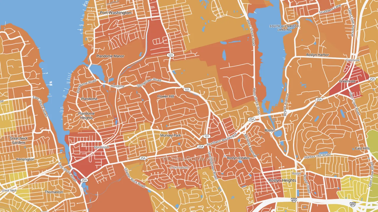 Flower Hill, NY Map of Murder Rates