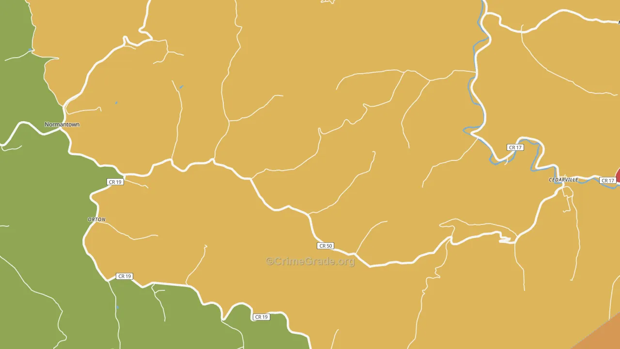 Flower, WV Map of Murder Rates
