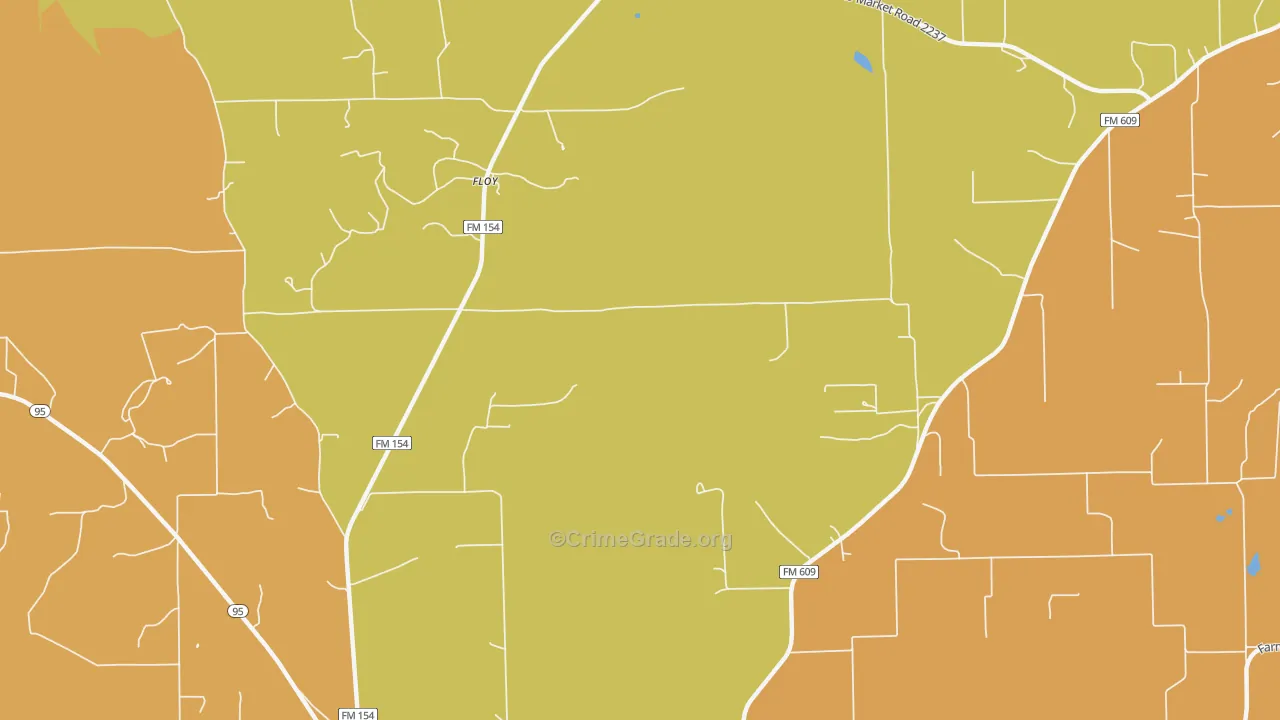 Floy, TX Map of Murder Rates