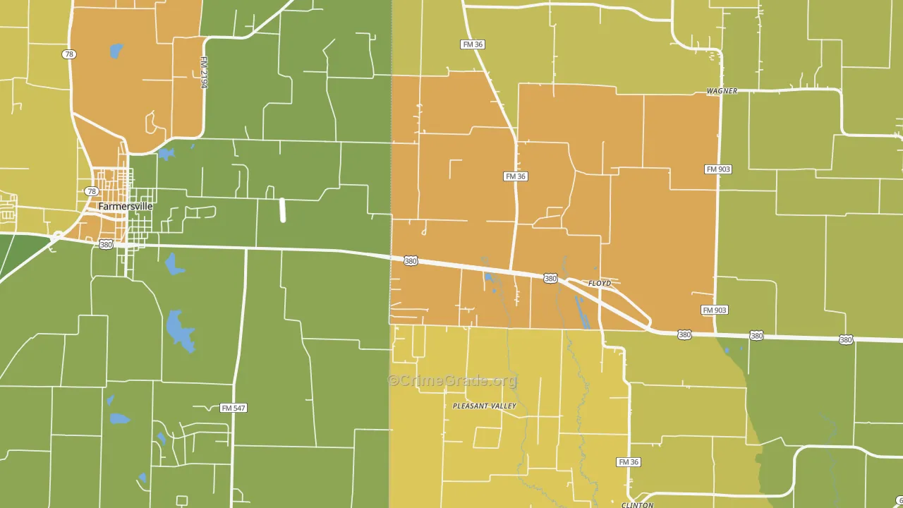 Floyd, TX Map of Murder Rates