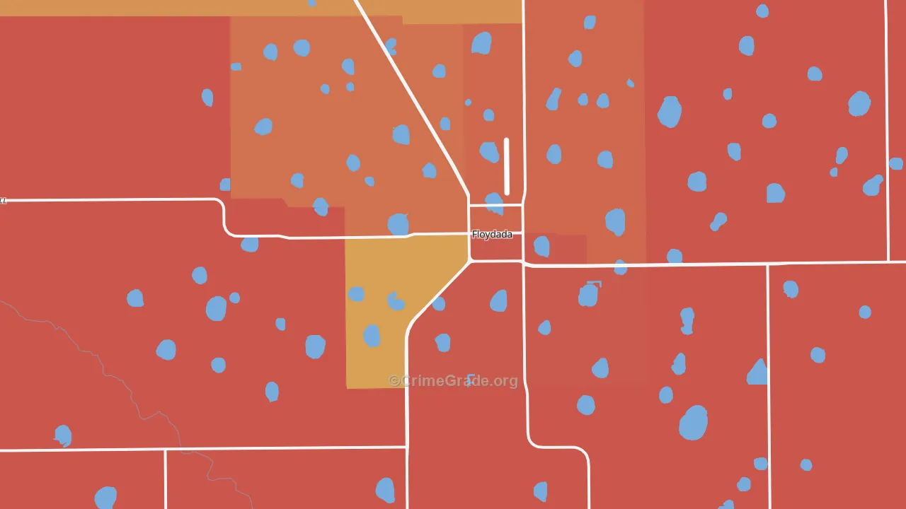Floydada, TX Map of Murder Rates