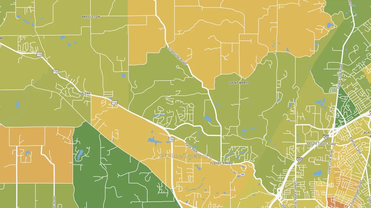 Floyds Knobs, IN Map of Murder Rates