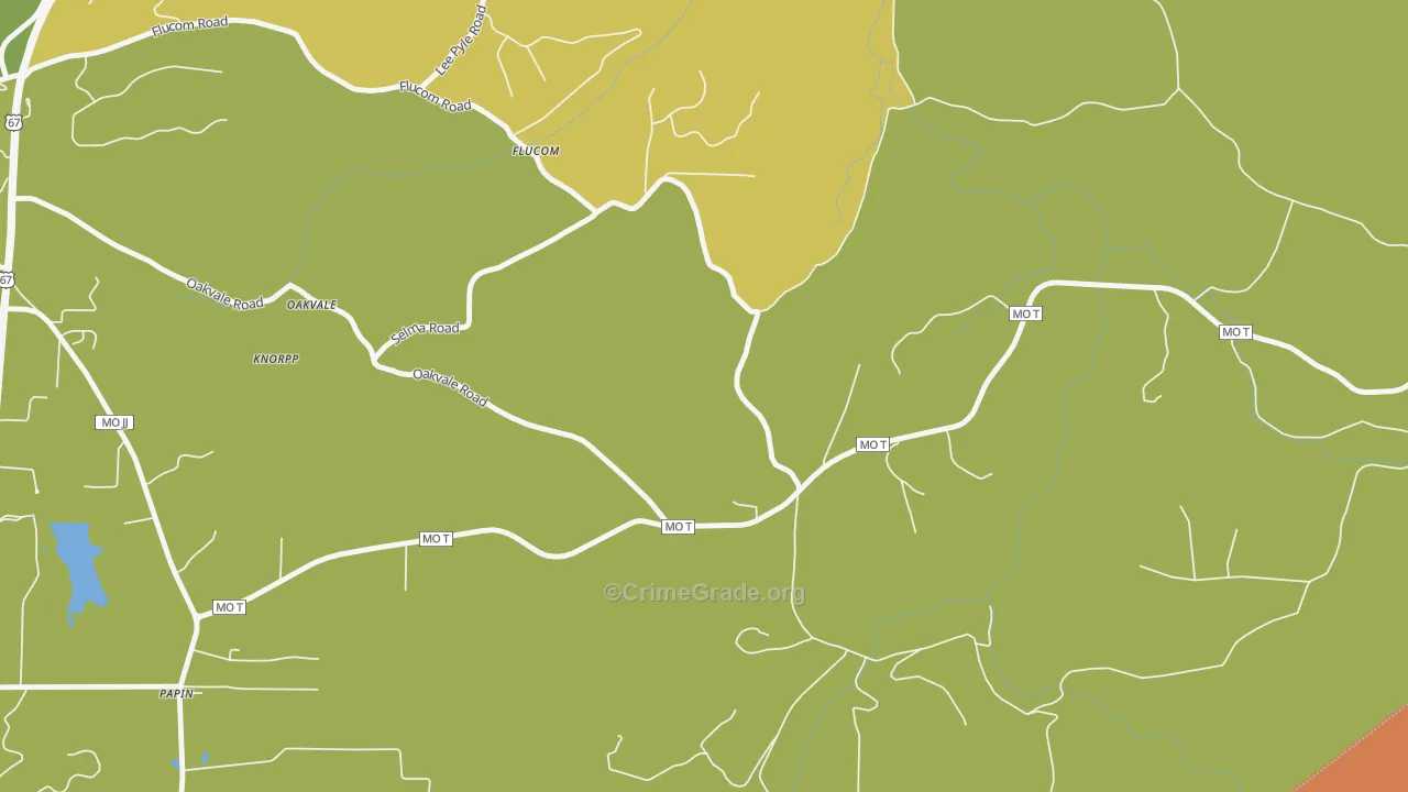 Flucom, MO Map of Murder Rates